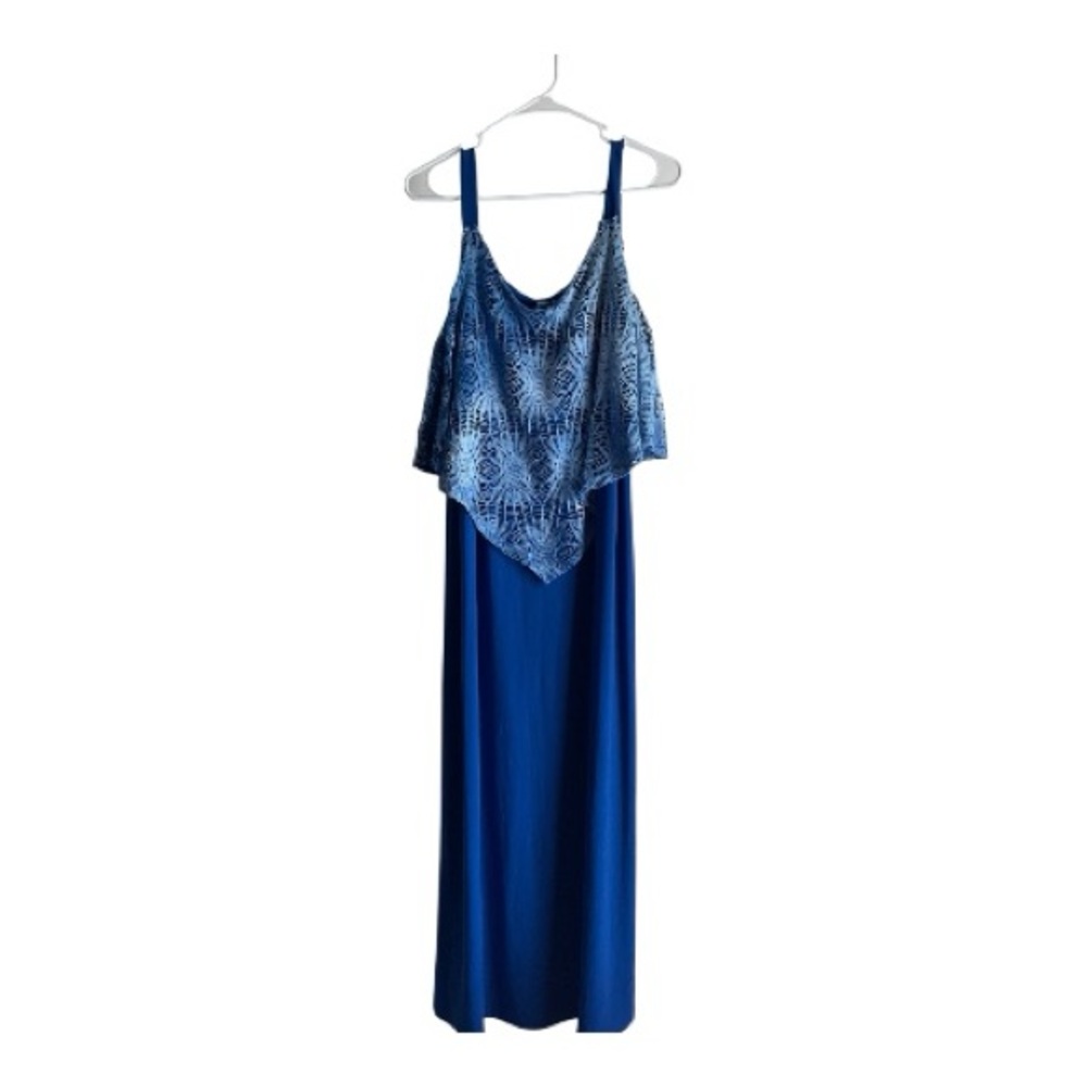 4/$20 Emma & Michelle Size 1X Blue Sleeveless Maxi Dress